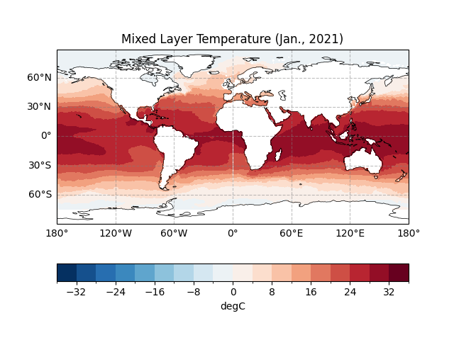 Mixed Layer Temperature (Jan., 2021)
